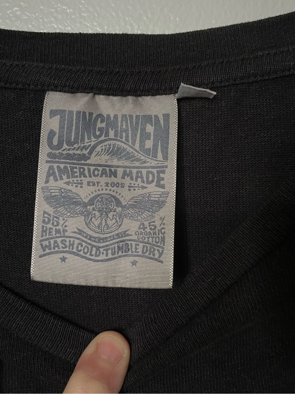 Jungmaven Black Crewneck T-Shirt Dress American Made 55% Hemp 45% Organic Cotton